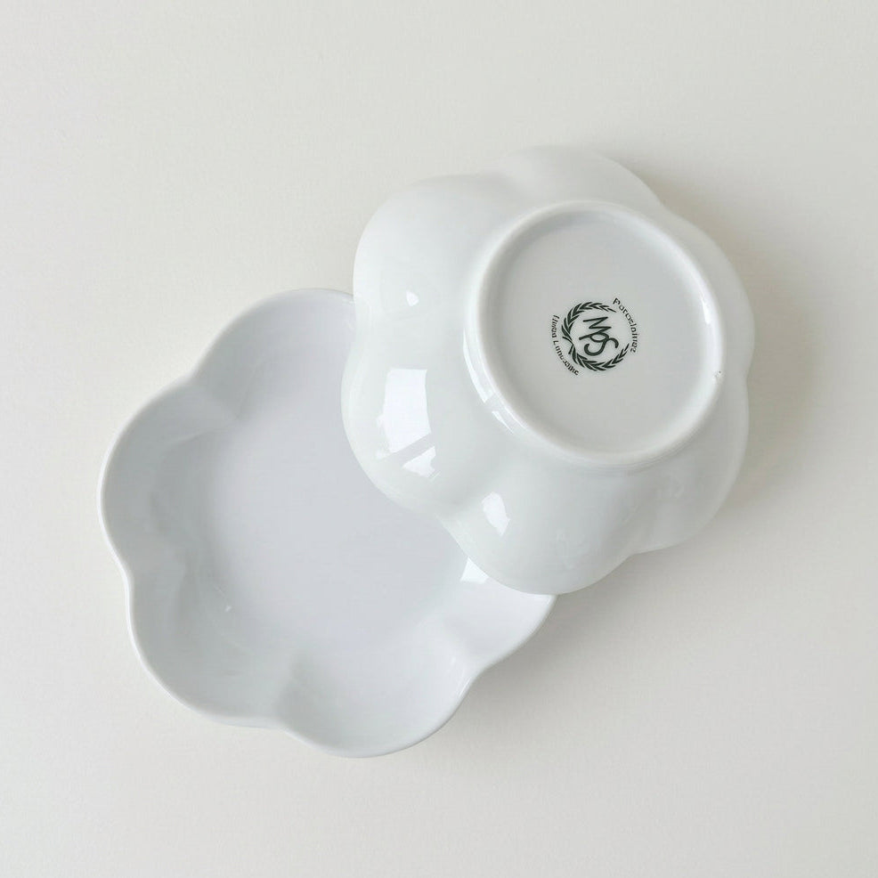 Set of Four Scalloped Dishes – Manufacture M.P. Samie – Saint-Yrieix-la-Perche, Late 20th Century