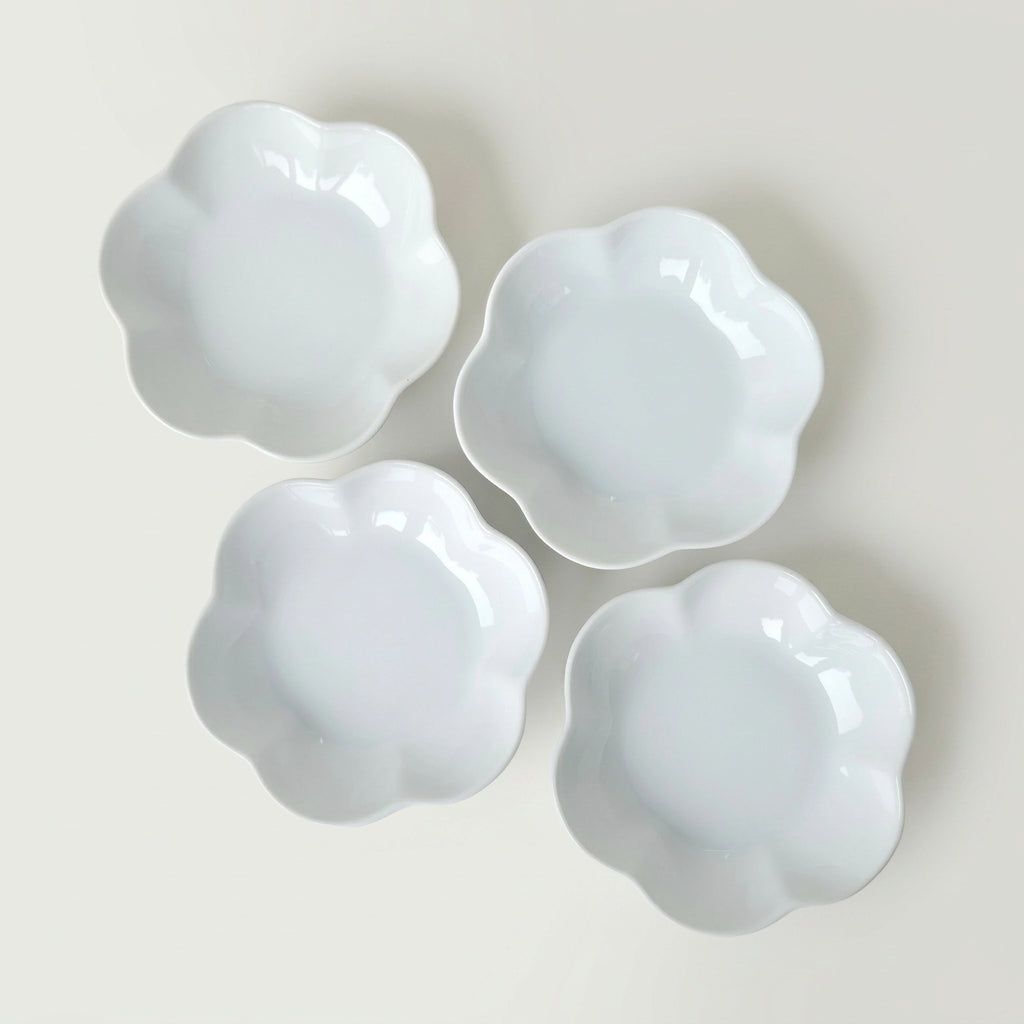 Set of Four Scalloped Dishes – Manufacture M.P. Samie – Saint-Yrieix-la-Perche, Late 20th Century