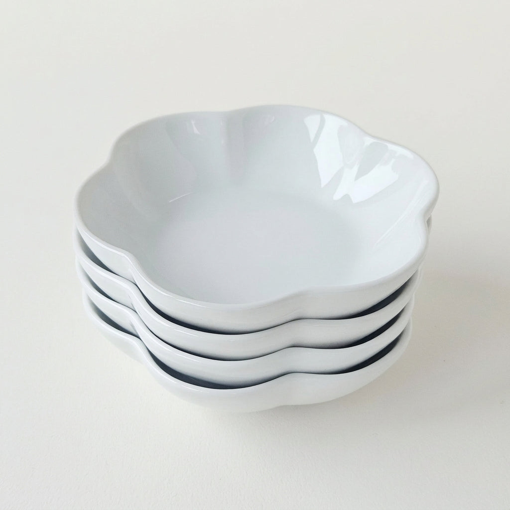 Set of Four Scalloped Dishes – Manufacture M.P. Samie – Saint-Yrieix-la-Perche, Late 20th Century