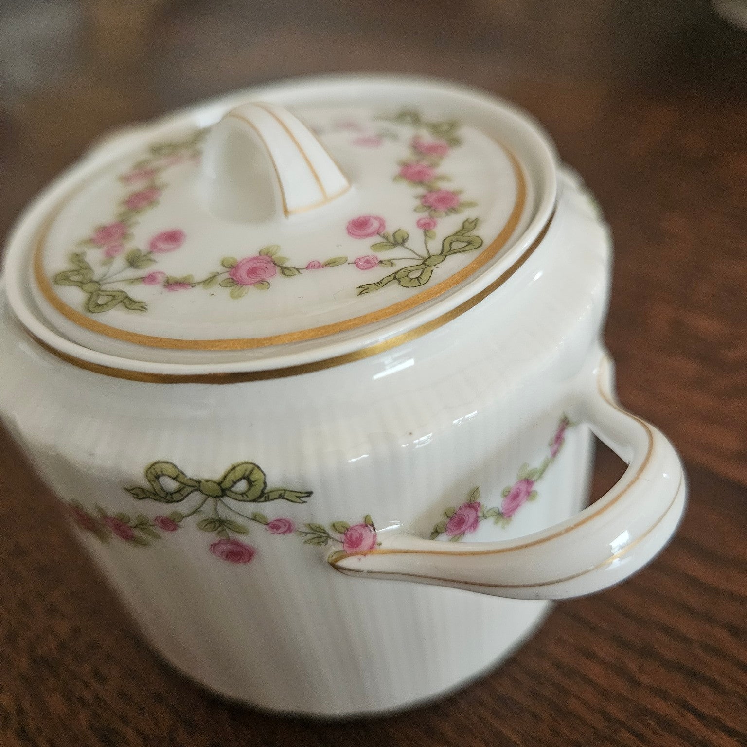 Small covered sugar bowl – Belle Époque – Theodore Haviland