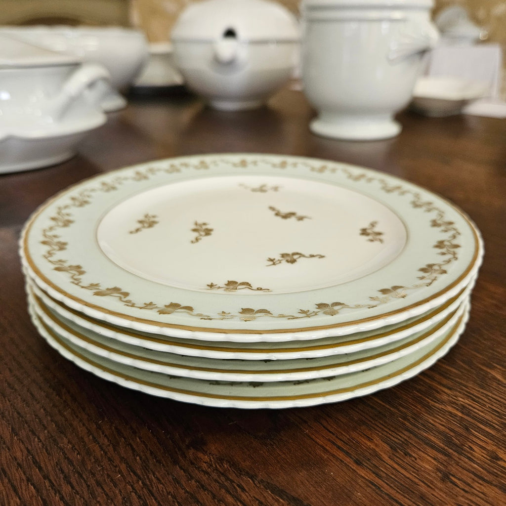 Suite de 4 assiettes à dessert – aile céladon