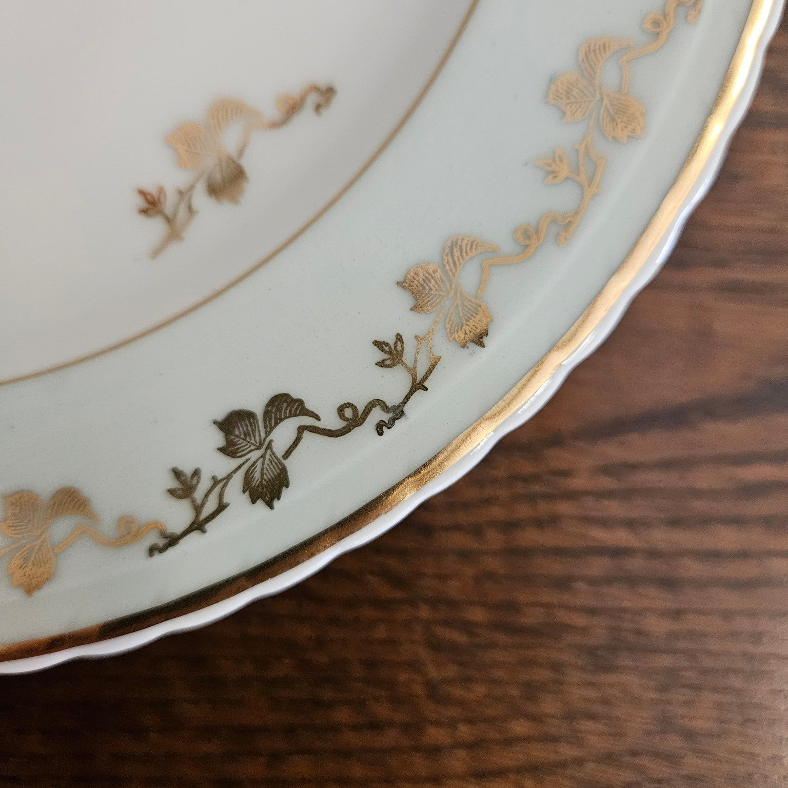 Set of 4 dessert plates – celadon rim