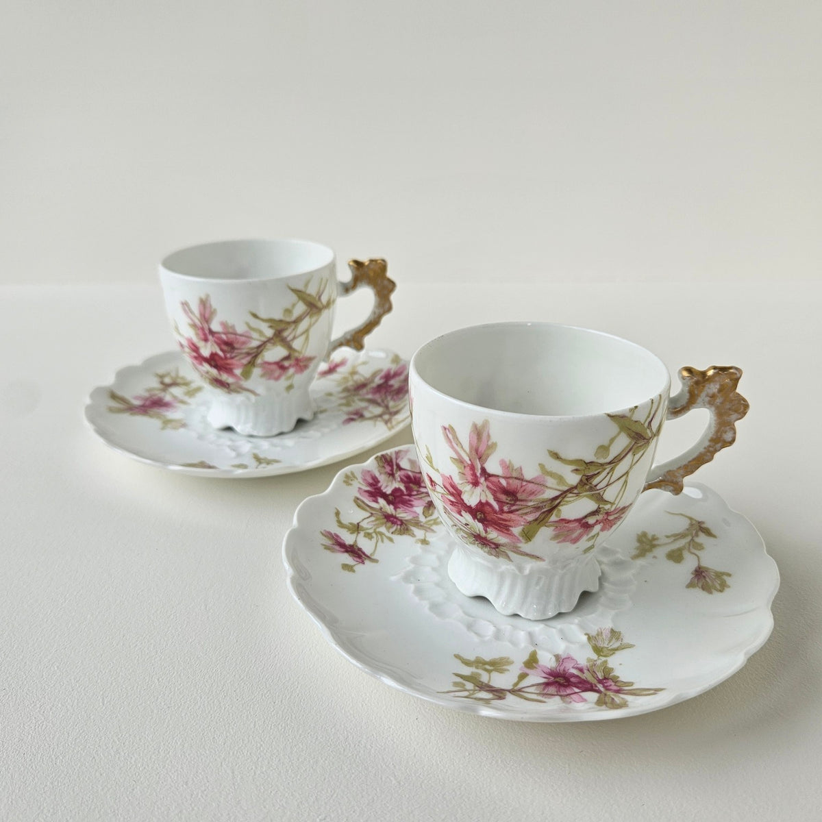Paire de tasses à café – Manufacture Frères Plainemaison – Limoges, v. 1885-1900
