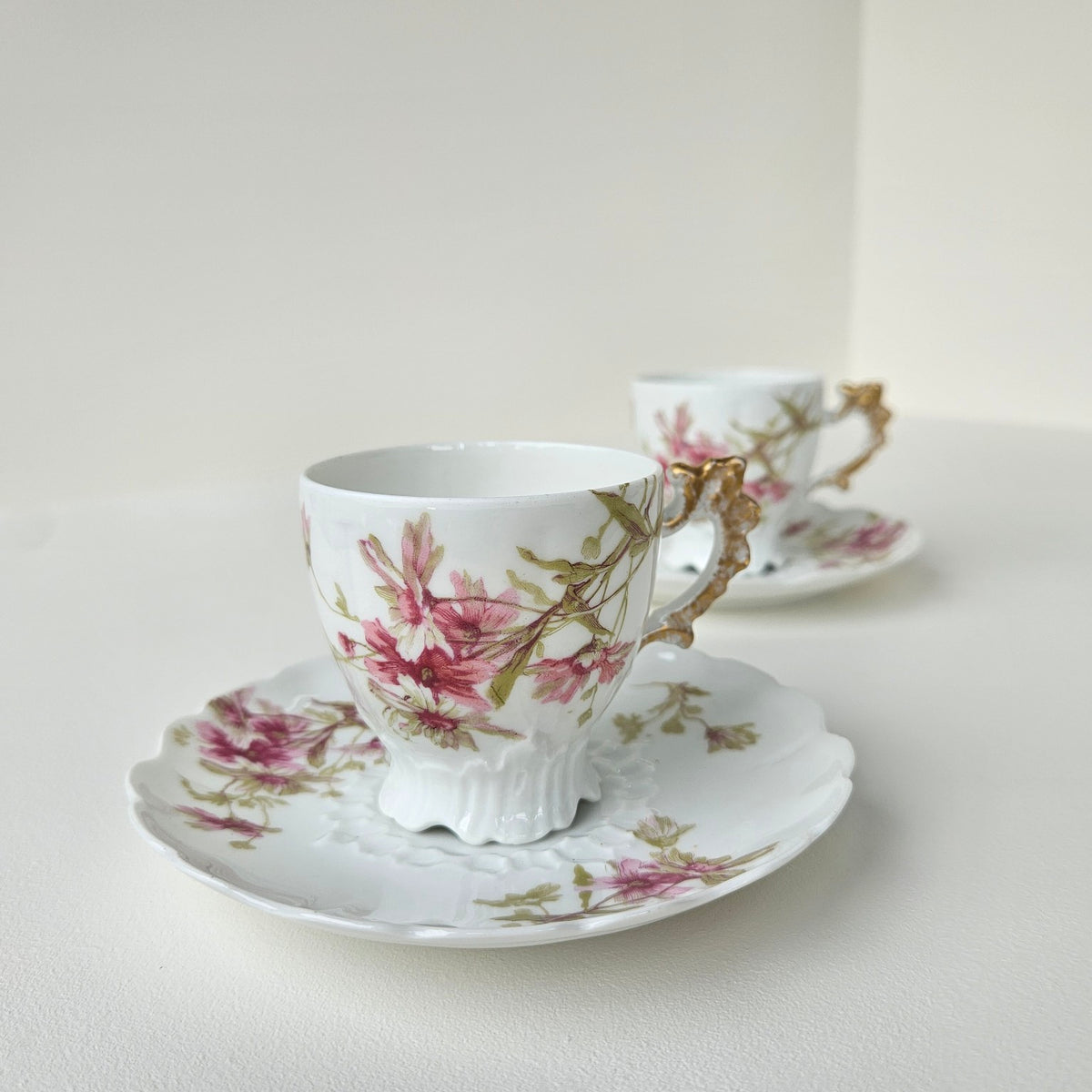 Paire de tasses à café – Manufacture Frères Plainemaison – Limoges, v. 1885-1900