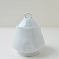 Sucrier couvert en porcelaine dure blanche émaillée – Limoges, 2e moitié du XXᵉ s.
