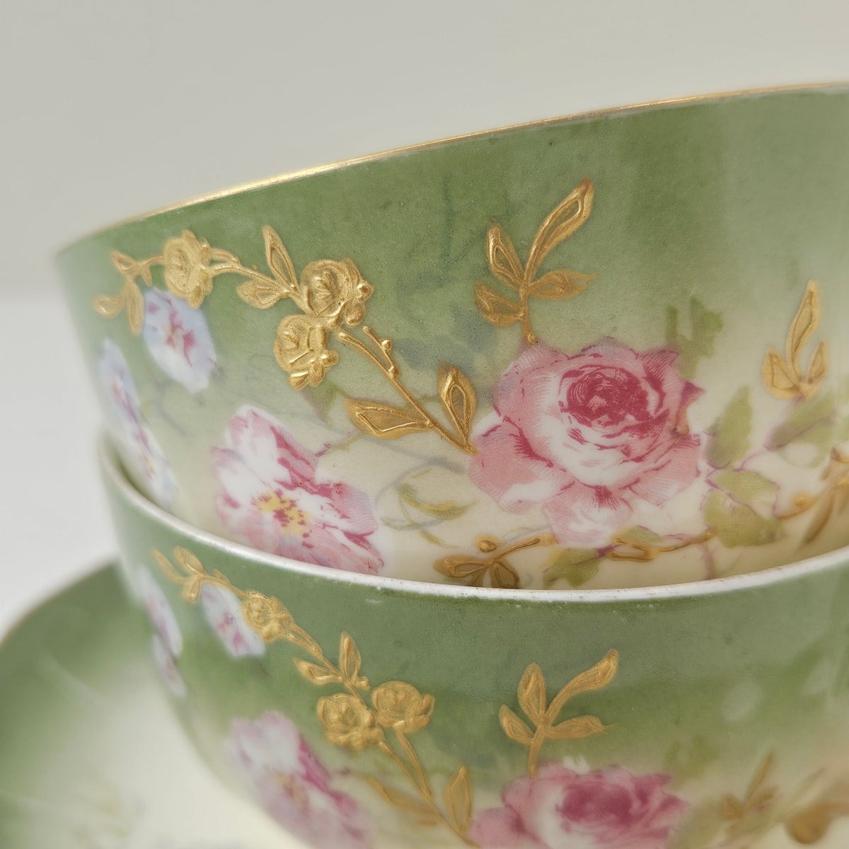 Paire de tasses à thé et soucoupes – Manufacture William Guérin – Limoges, v. 1895-1905