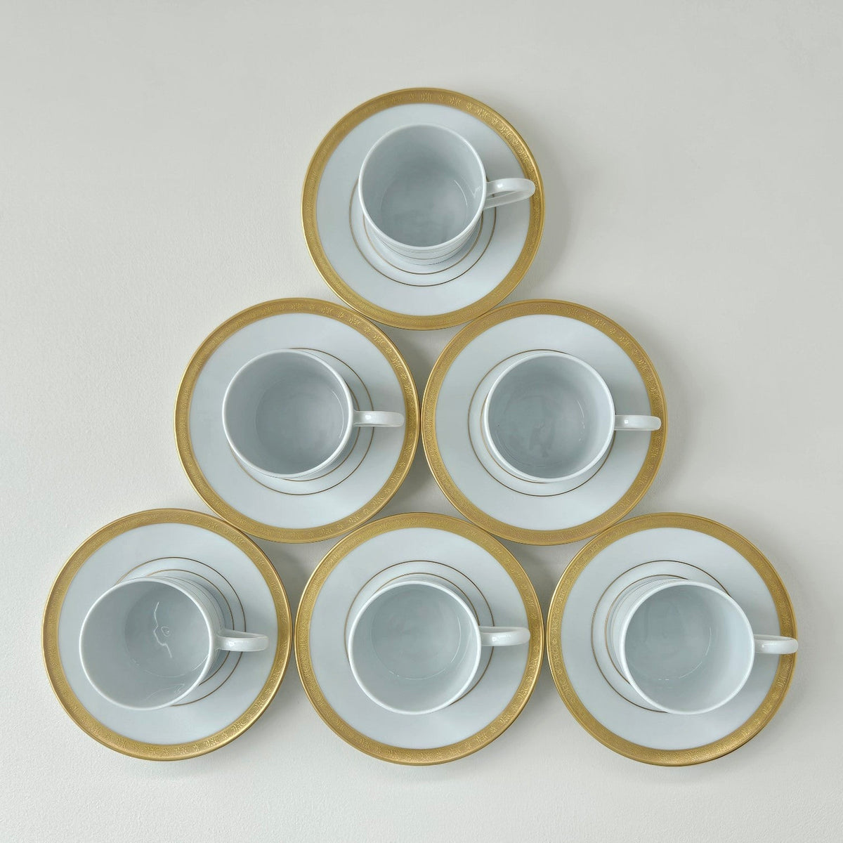 Suite de six tasses à café et leurs soucoupes – Manufacture Haviland – Limoges, XXIe s.
