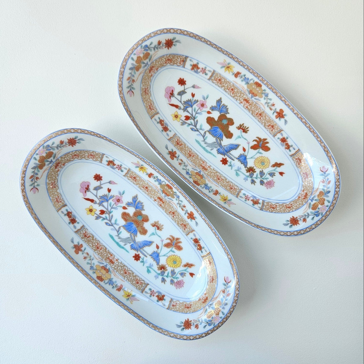 Paire de raviers – Décor Pondichery – Manufacture Bernardaud – Limoges, v. 1970-1980