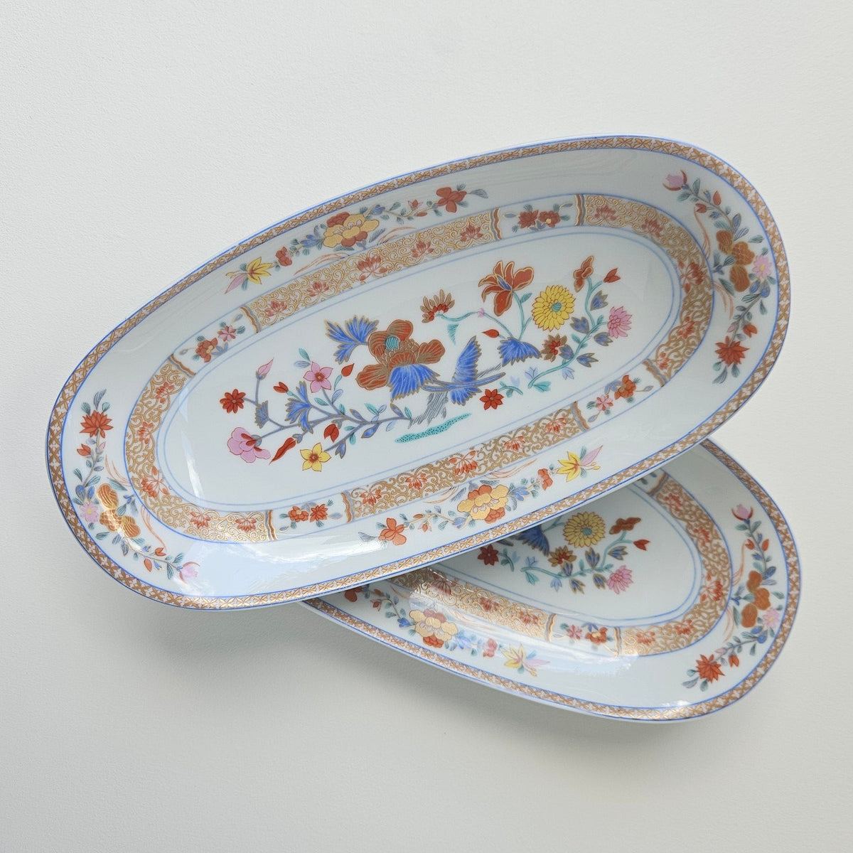 Paire de raviers – Décor Pondichery – Manufacture Bernardaud – Limoges, v. 1970-1980