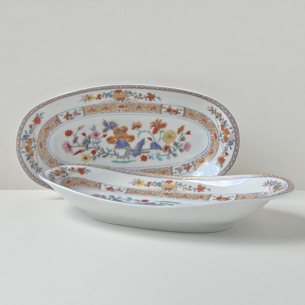 Paire de raviers – Décor Pondichery – Manufacture Bernardaud – Limoges, v. 1970-1980