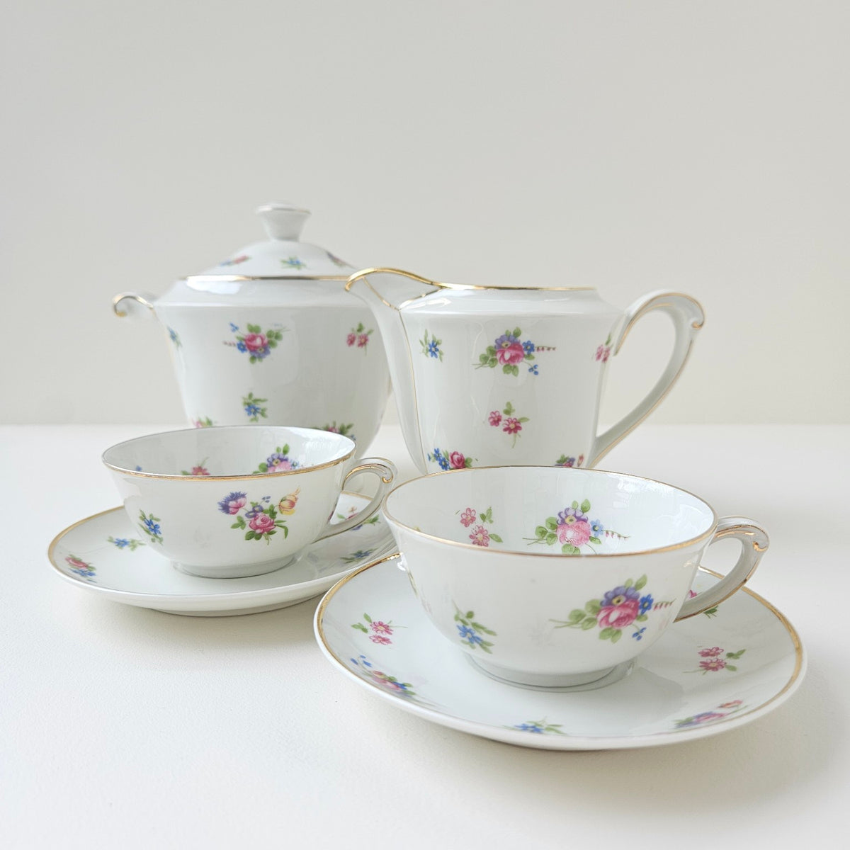 Partie de service à café en porcelaine de Limoges – Manufrance – Saint-Etienne, vers 1930