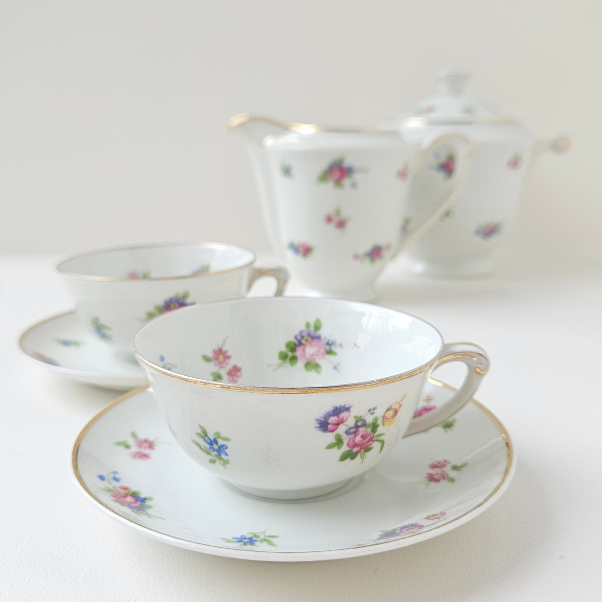 Partie de service à café en porcelaine de Limoges – Manufrance – Saint-Etienne, vers 1930