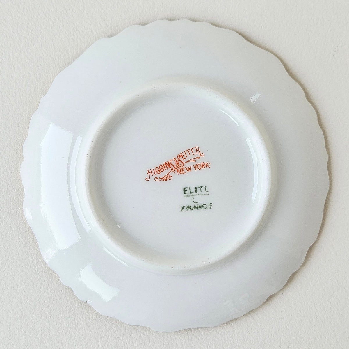 Petite coupelle 'Higgins & Seiter ' – Manufacture Elite Works (Bawo & Dotter) – Limoges, v. 1896-1915