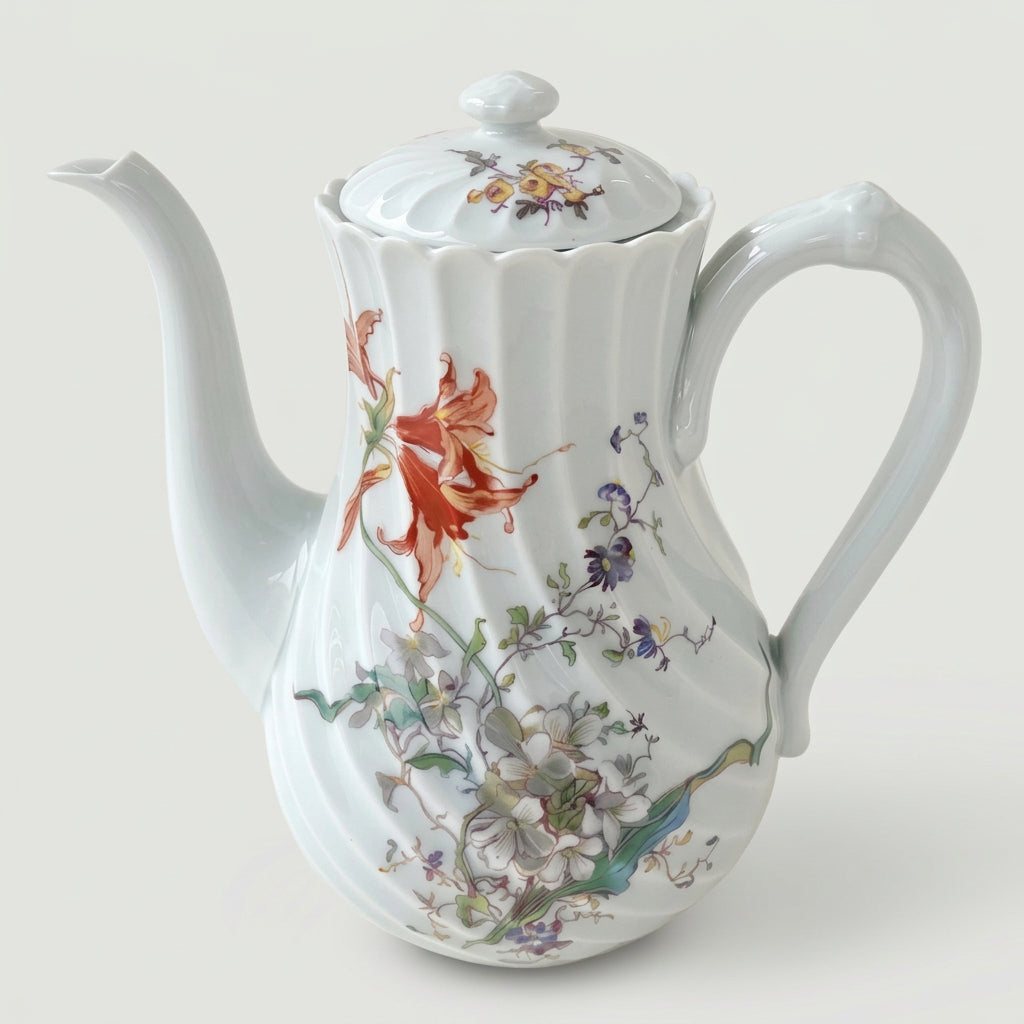 Petite cafetière / Théière – Décor japonisant – Manufacture Haviland – Limoges, 2e moitié du XXᵉ s.