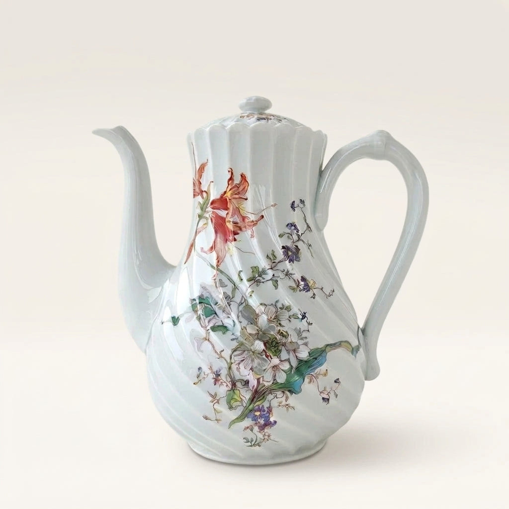 Petite cafetière / Théière – Décor japonisant – Manufacture Haviland – Limoges, 2e moitié du XXᵉ s.