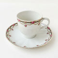 Ensemble de trois tasses à café et soucoupes – Manufacture Chabrol Frères & Poirier – Décor Francis Quinque – Limoges, v. 1920
