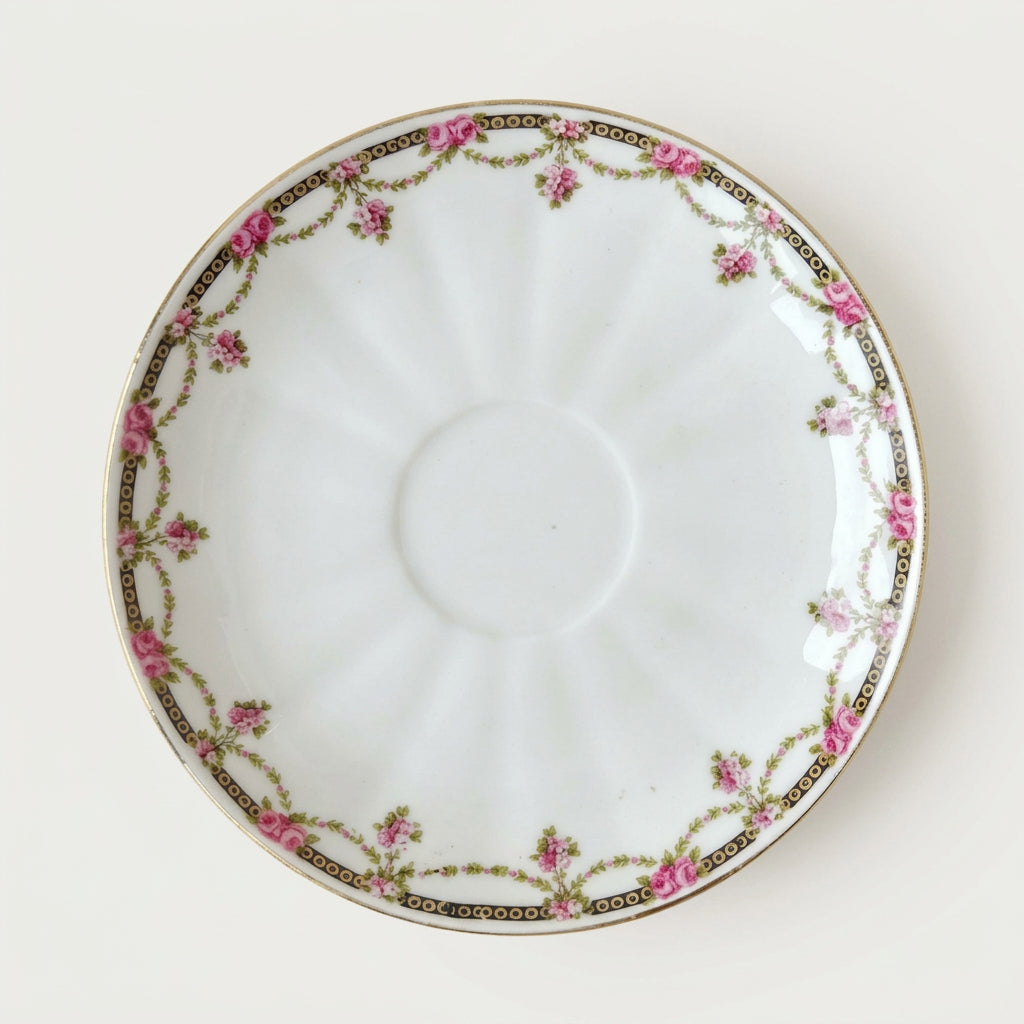 Ensemble de trois tasses à café et soucoupes – Manufacture Chabrol Frères & Poirier – Décor Francis Quinque – Limoges, v. 1920