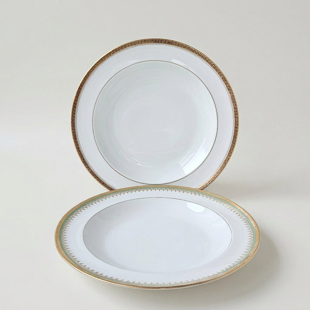 Lot de deux assiettes creuses – Manufacture A. Lanternier – Limoges, v. 1955–1965