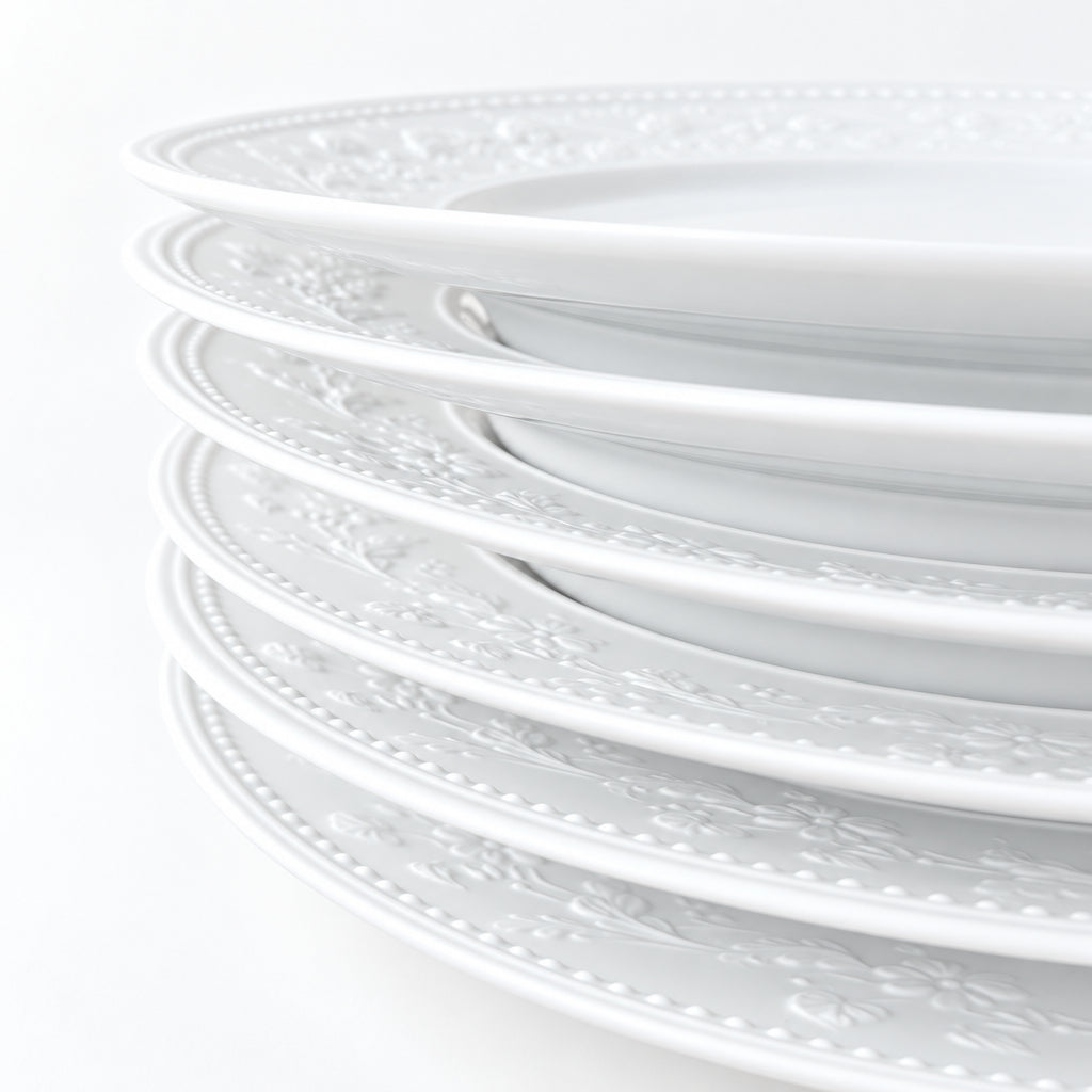 Suite de six assiettes plates – Georgia – Manufacture J.L. Coquet – Saint-Léonard-de-Noblat, XXIe s.