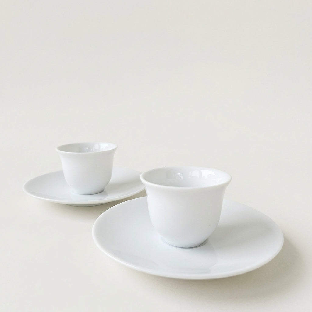 Paire de coquetiers et leurs soucoupes – Manufacture J.L. Coquet – Saint-Léonard-de-Noblat, XXIe s.