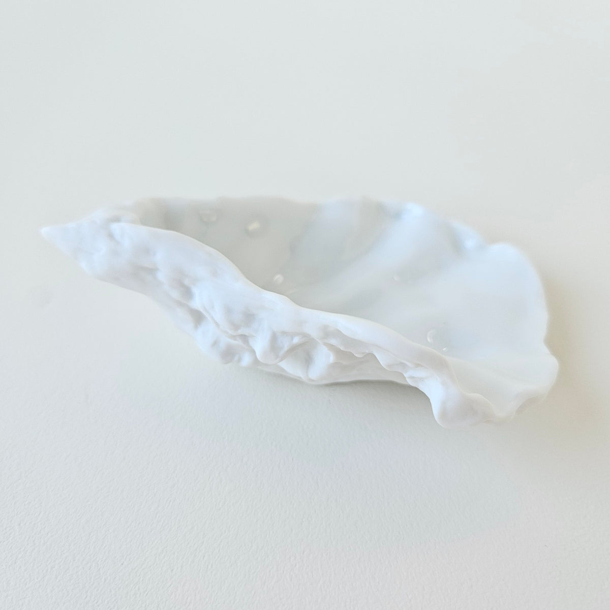 Coquille d’huître en porcelaine blanche, finition biscuit – Limoges, v. 2020