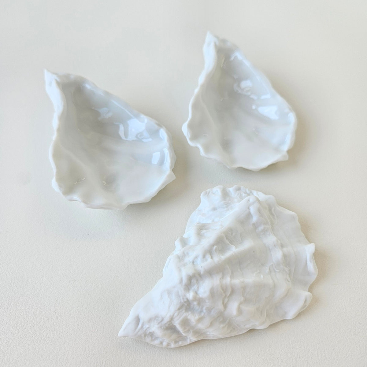 Coquille d’huître en porcelaine blanche, finition biscuit – Limoges, v. 2020