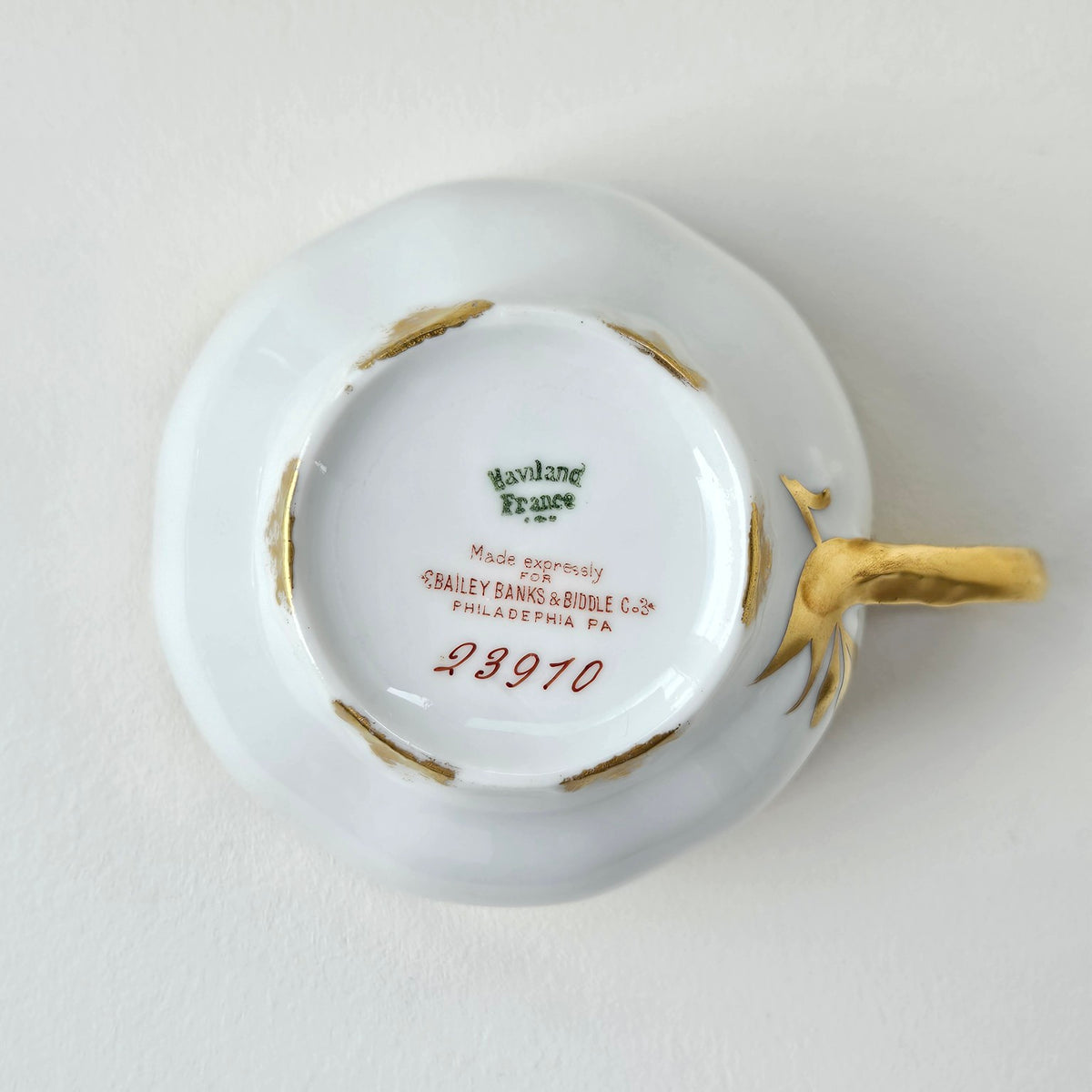 Tasse à thé 'Bailey Banks & Biddle' – Manufacture Haviland – Limoges, v. 1900