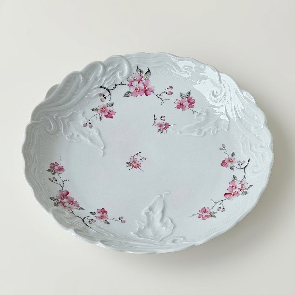 Plat de service creux – Décor japonisant – Limoges, 2e moitié du XXᵉ s.