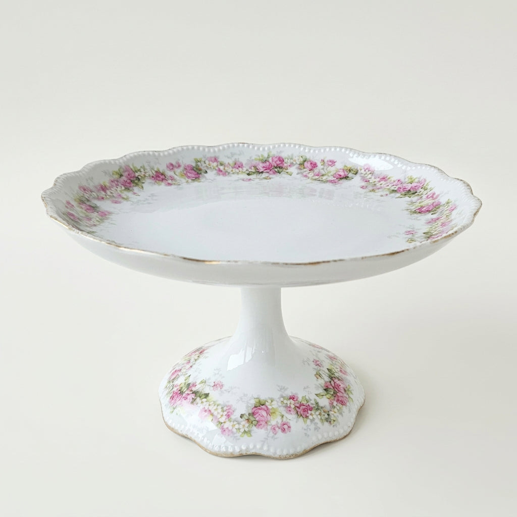 Compotier haut / Présentoir à petits gâteaux – Belle Époque – Manufacture A. Lanternier – Limoges, v. 1895–1905