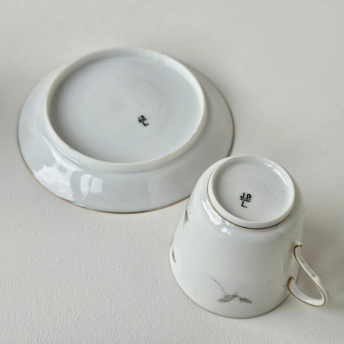 Tasses à café et leurs soucoupes – Manufacture Jean Pouyat – Limoges, v. 1900-1910