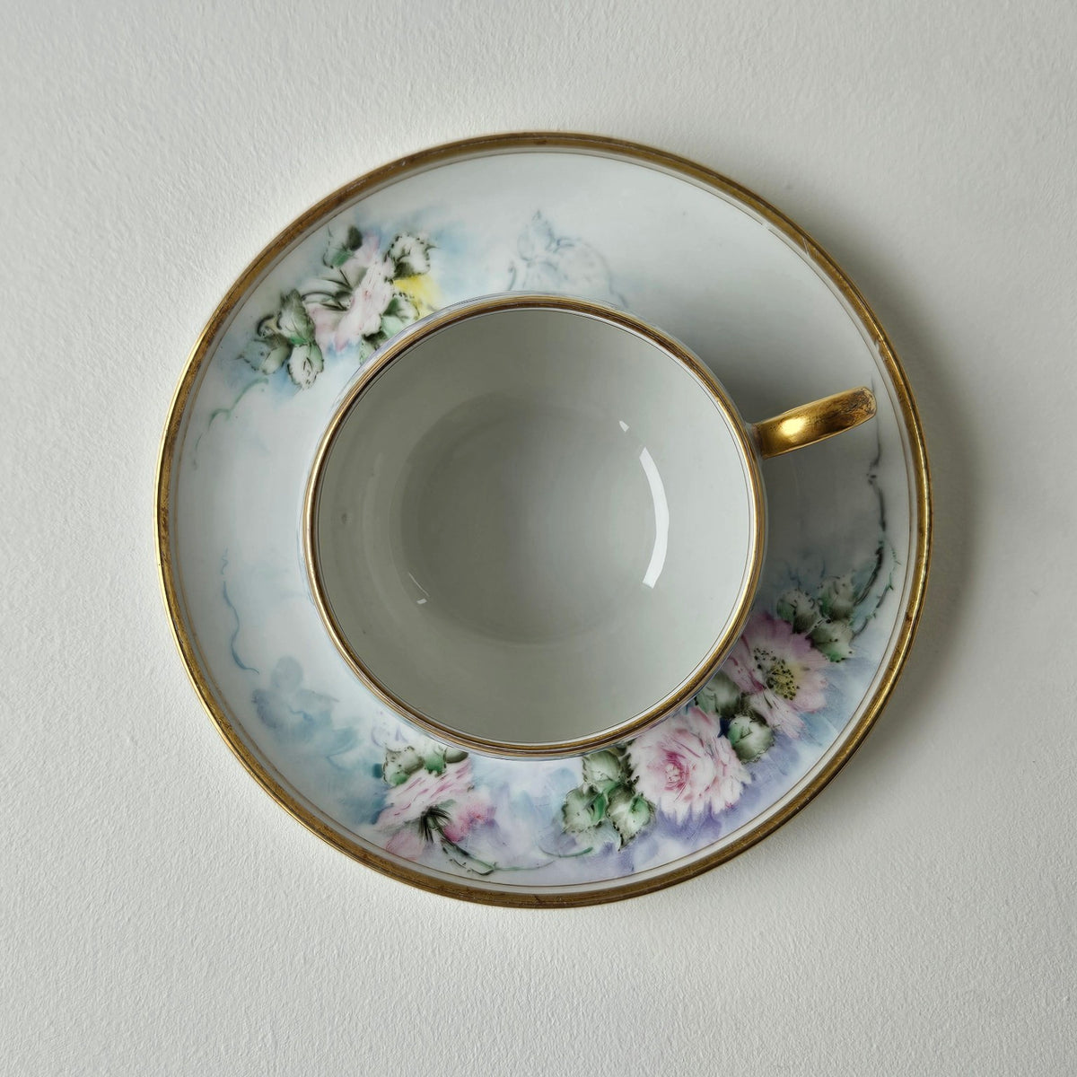 Tasse et soucoupe – Manufacture Elite Works (Bawo & Dotter) – Limoges, v. 1900